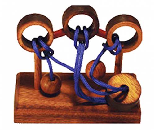 Wooden Logic Puzzle With Ropes & Knobs Shlomo -  Price: 10,00€