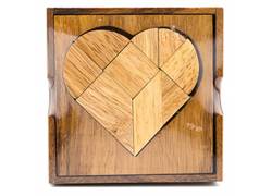 Wooden Design Puzzle The Heart Tangram