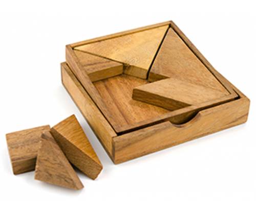 Wooden Design Puzzle Tangram 7pcs -  Price: 12,00€