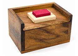 Ξύλινος Γρίφος Λογικής Σε Κουτί Hide Red Stone