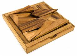 Ξύλινος Σχεδιαστικός Γρίφος Tangram 14 Κομμάτια