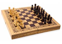 Ξύλινο Επιτραπέζιο Παιχνίδι Backgammon & Chess Medium