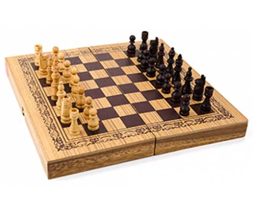 Ξύλινο Επιτραπέζιο Παιχνίδι Backgammon & Chess Medium - Τιμή: 36,00€