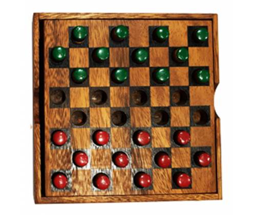 Wooden Board Game Checkers Small -  Price: 12,00€